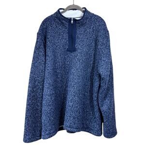 Orvis blue 1/4 zip sherpa lined sweater, classic, heritage, cabincore, layering